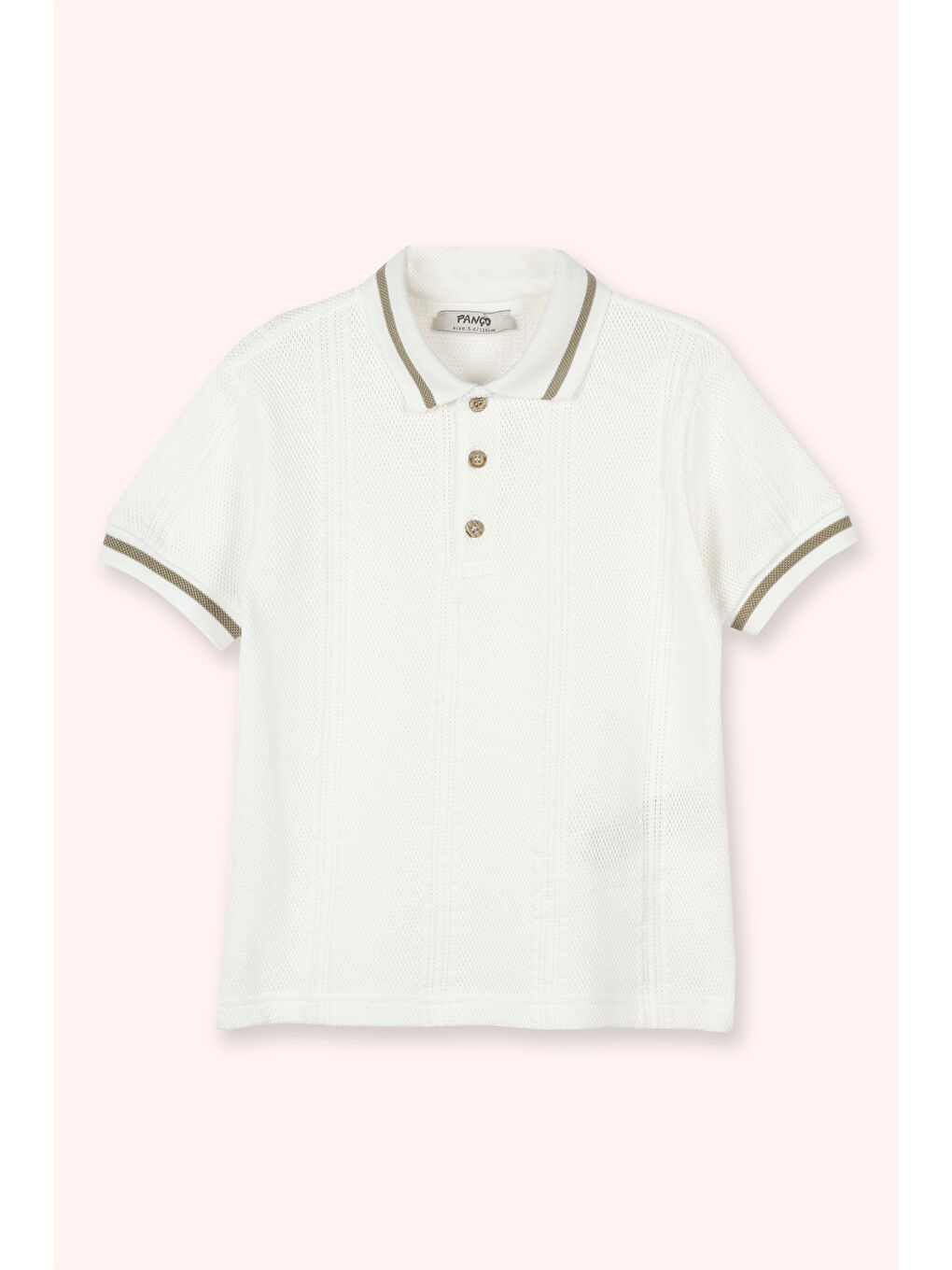 Erkek Çocuk Yakalı Kısa Kollu T-Shirt Beyaz