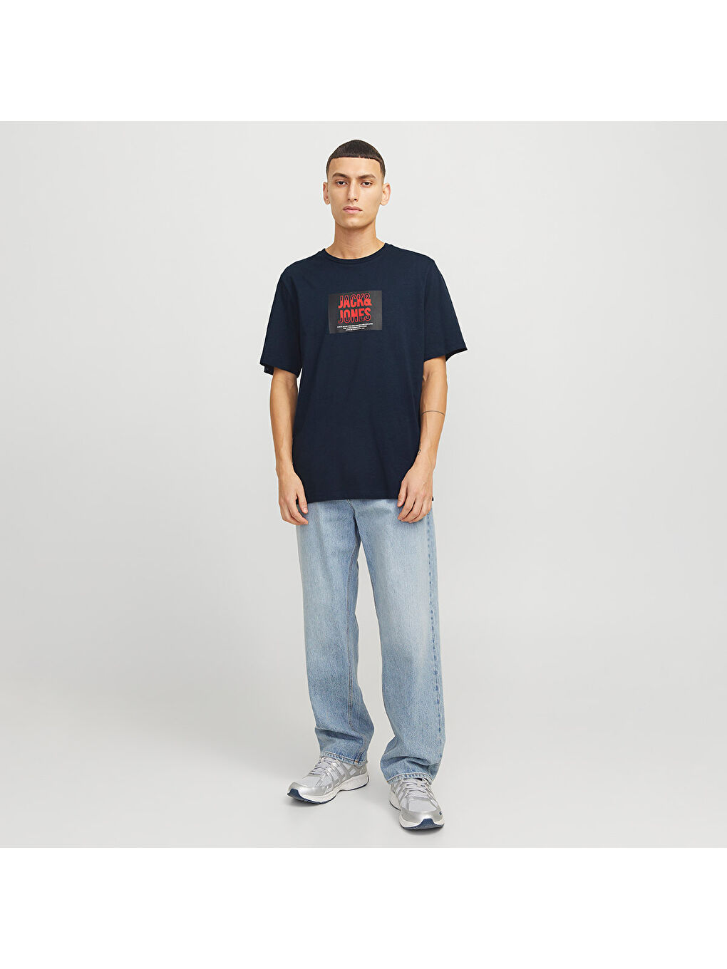 Hudson Crew Neck Erkek Lacivert Yuvarlak Yaka Spor Tişört-1