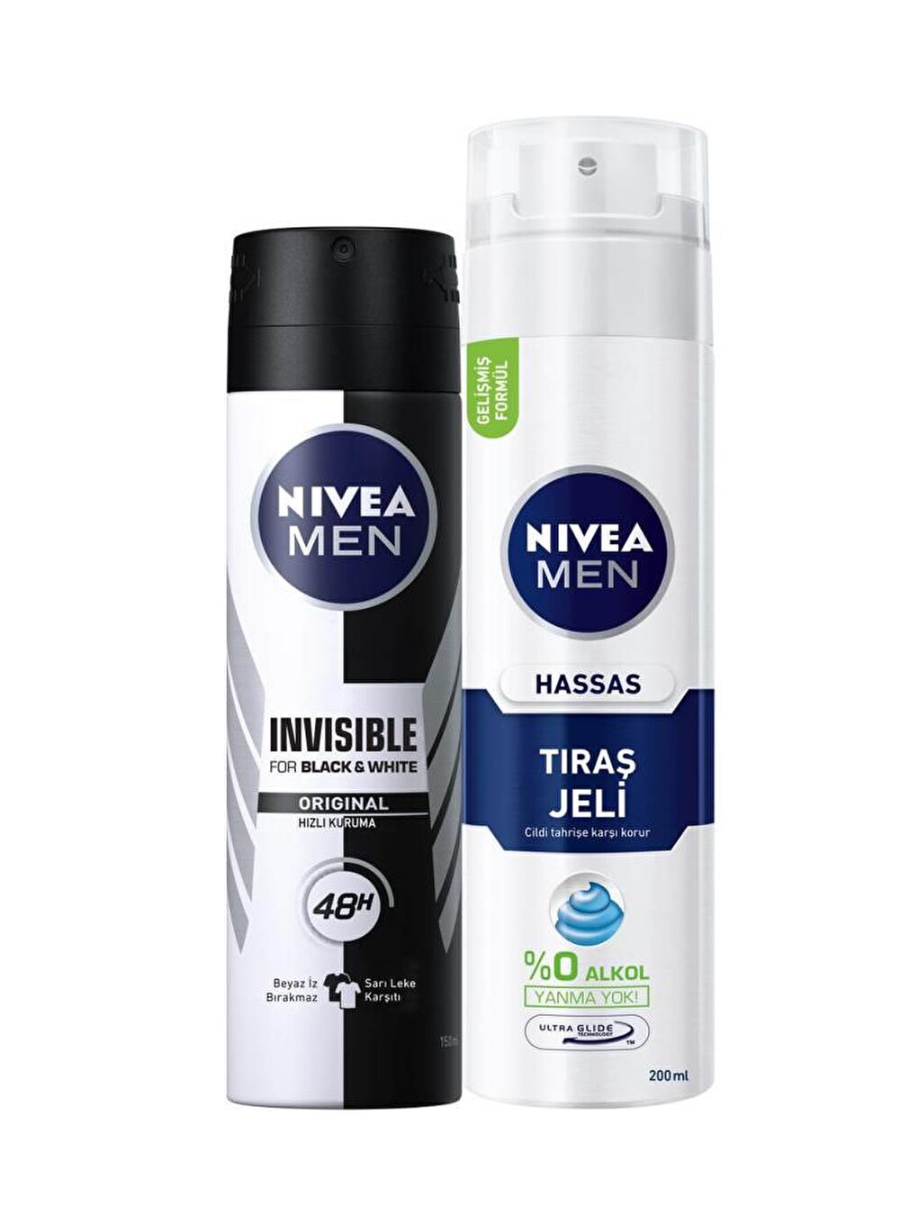 İnvisible Black&White Orginal Erkek Deosprey 150 ml + Tıraş Jeli Hassas Ciltler İçin 200 ml