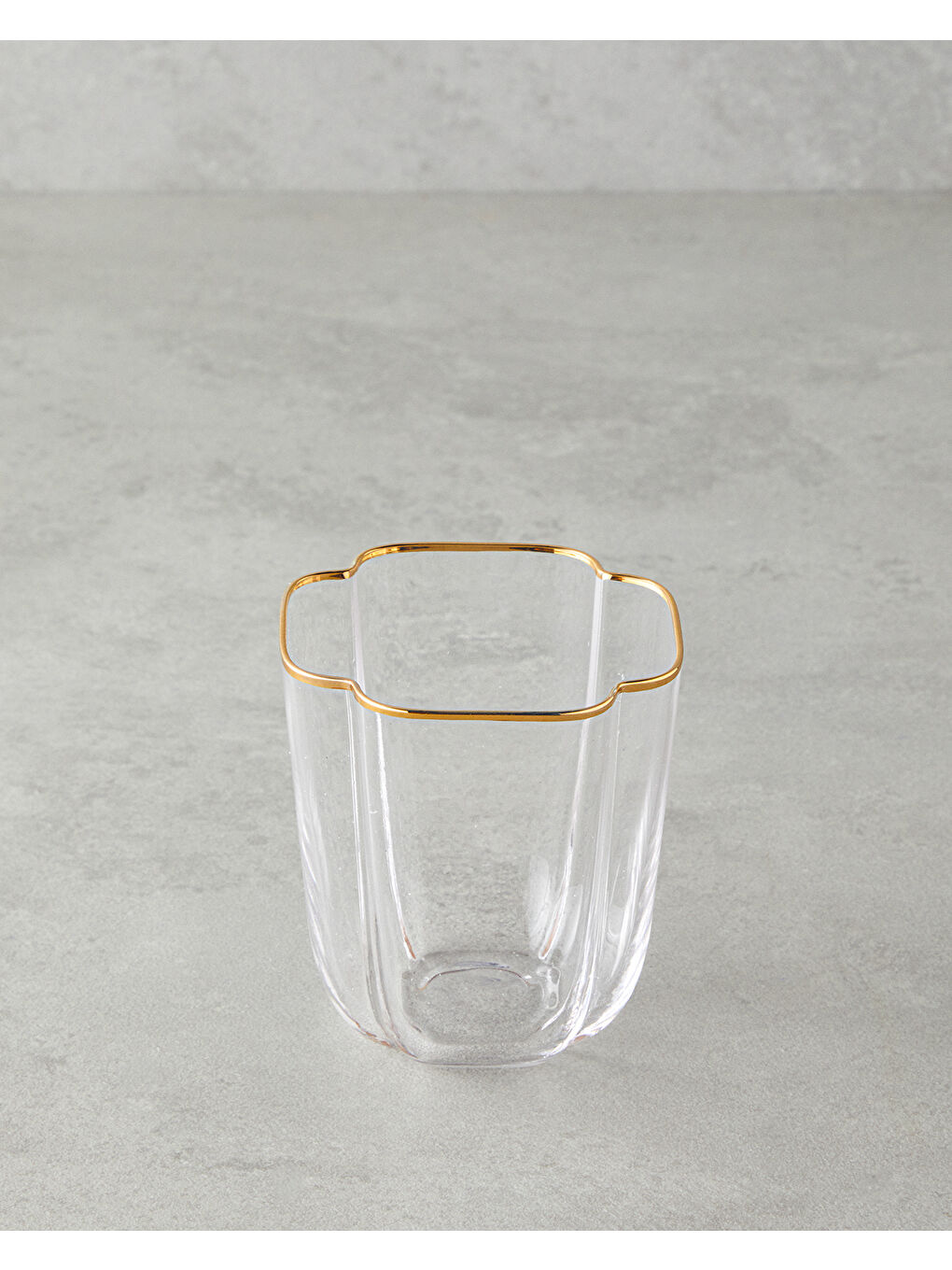 English Home Renksiz Reina Cam El Yapımı 2’li Bardak 360 ml Şeffaf-Gold - 1