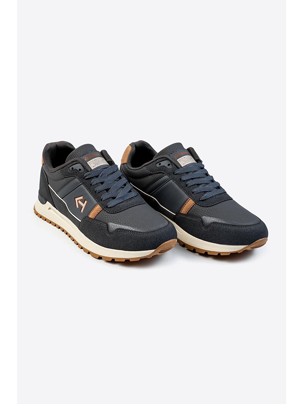 Gri Logo Baskılı Erkek Premium Sneaker-1