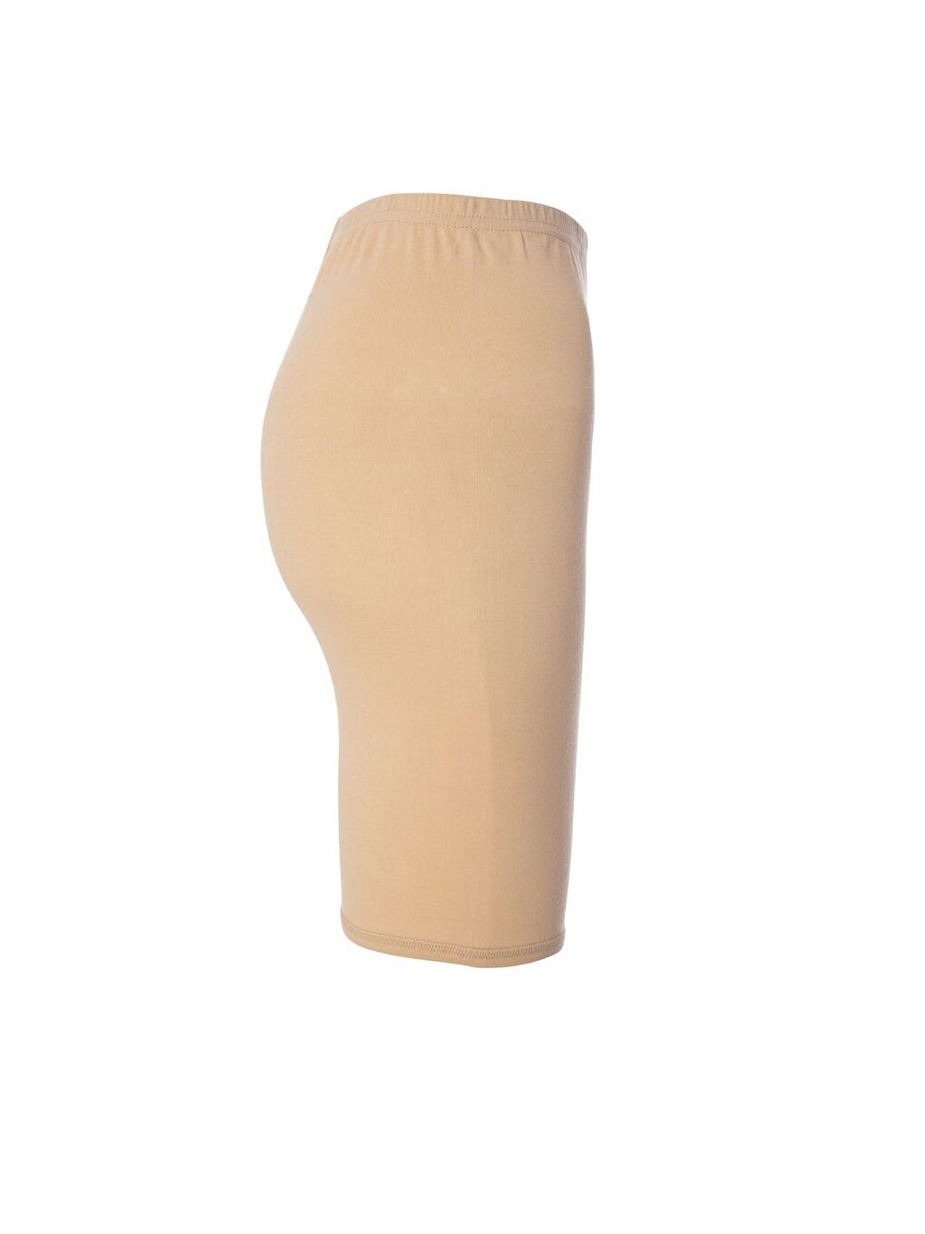 Bej Kadın Pamuklu Düz Renk Biyeli Dizüstü Tayt 424-1