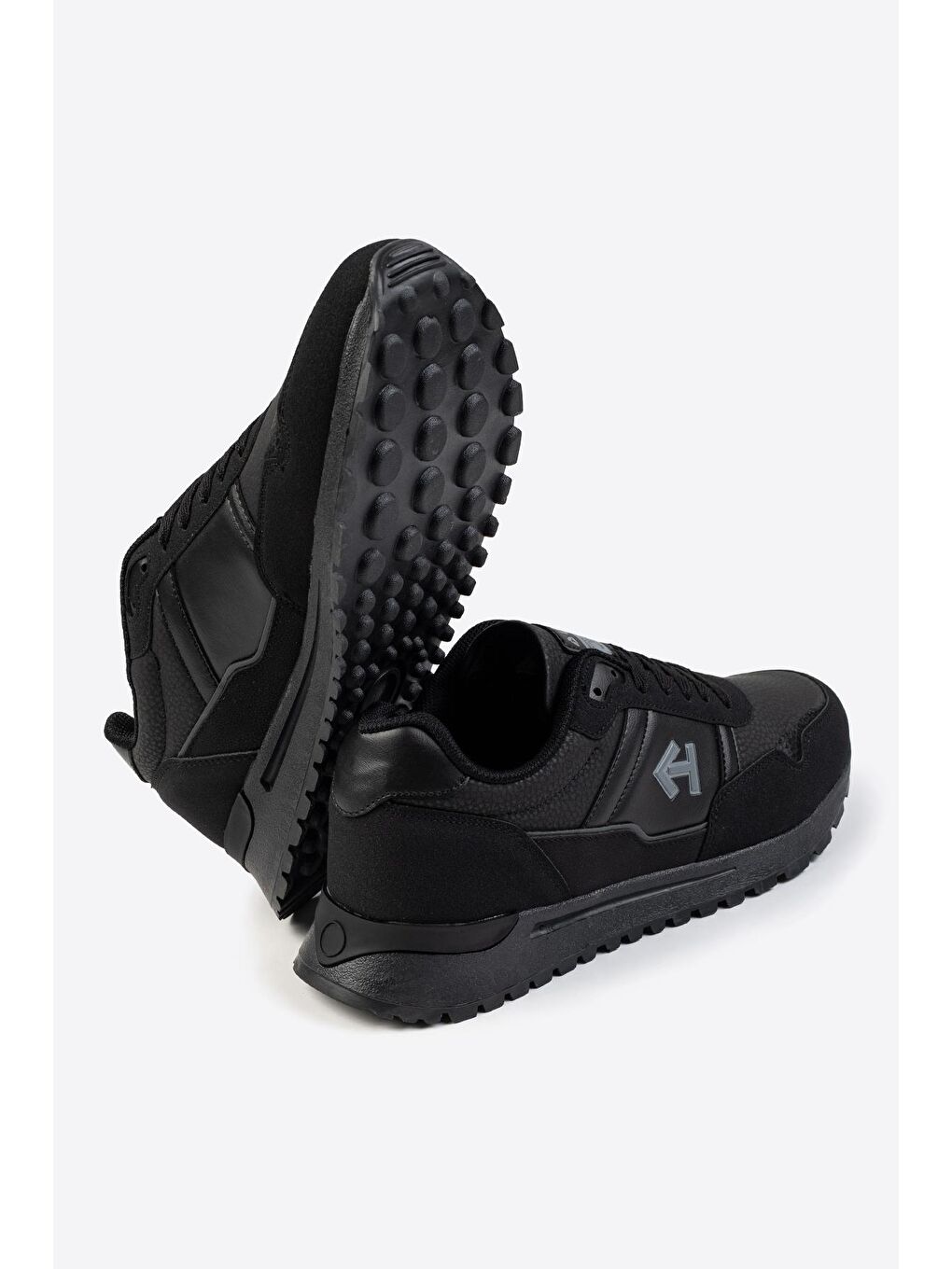 Siyah Logo Baskılı Erkek Premium Sneaker-2