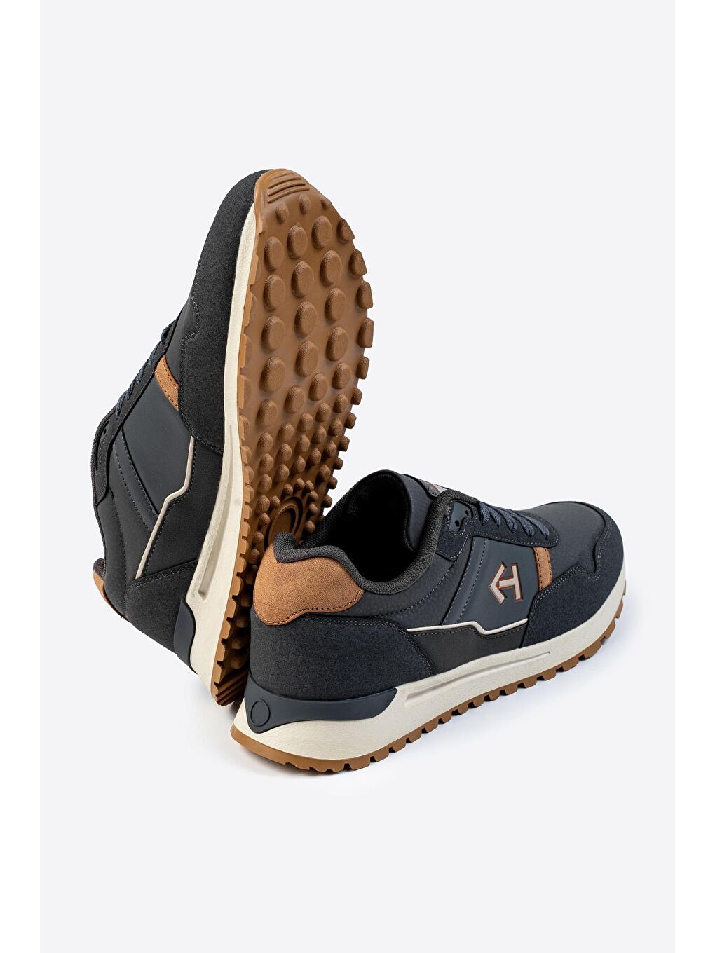 Gri Logo Baskılı Erkek Premium Sneaker-2