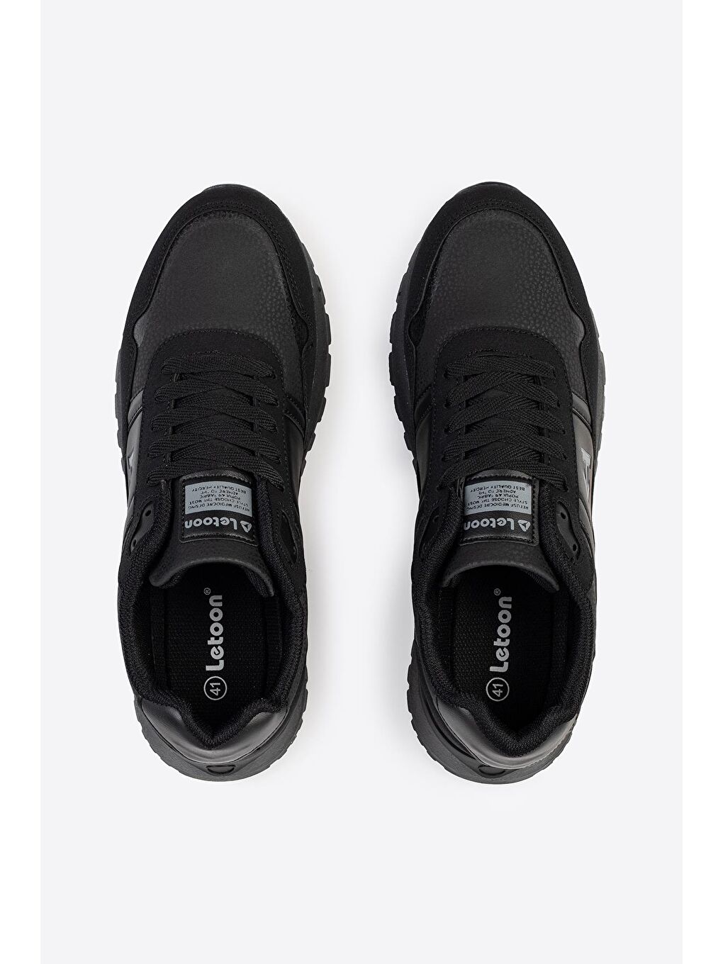 Siyah Logo Baskılı Erkek Premium Sneaker-4