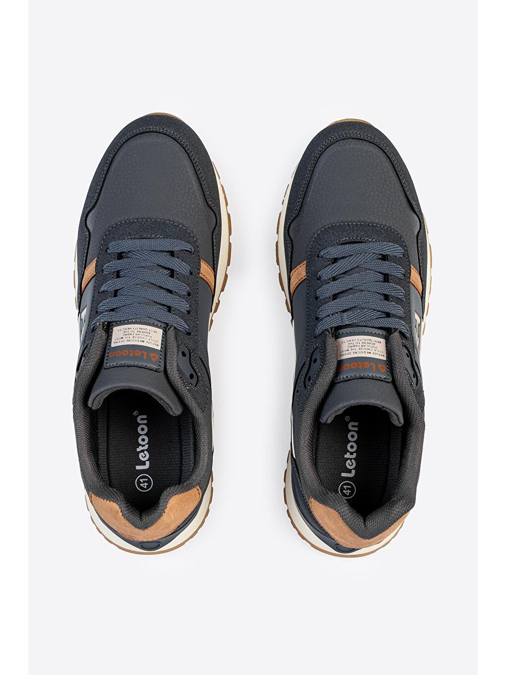 Gri Logo Baskılı Erkek Premium Sneaker-4