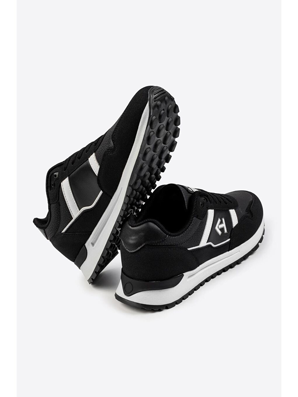 Siyah Logo Baskılı Erkek Premium Sneaker-2