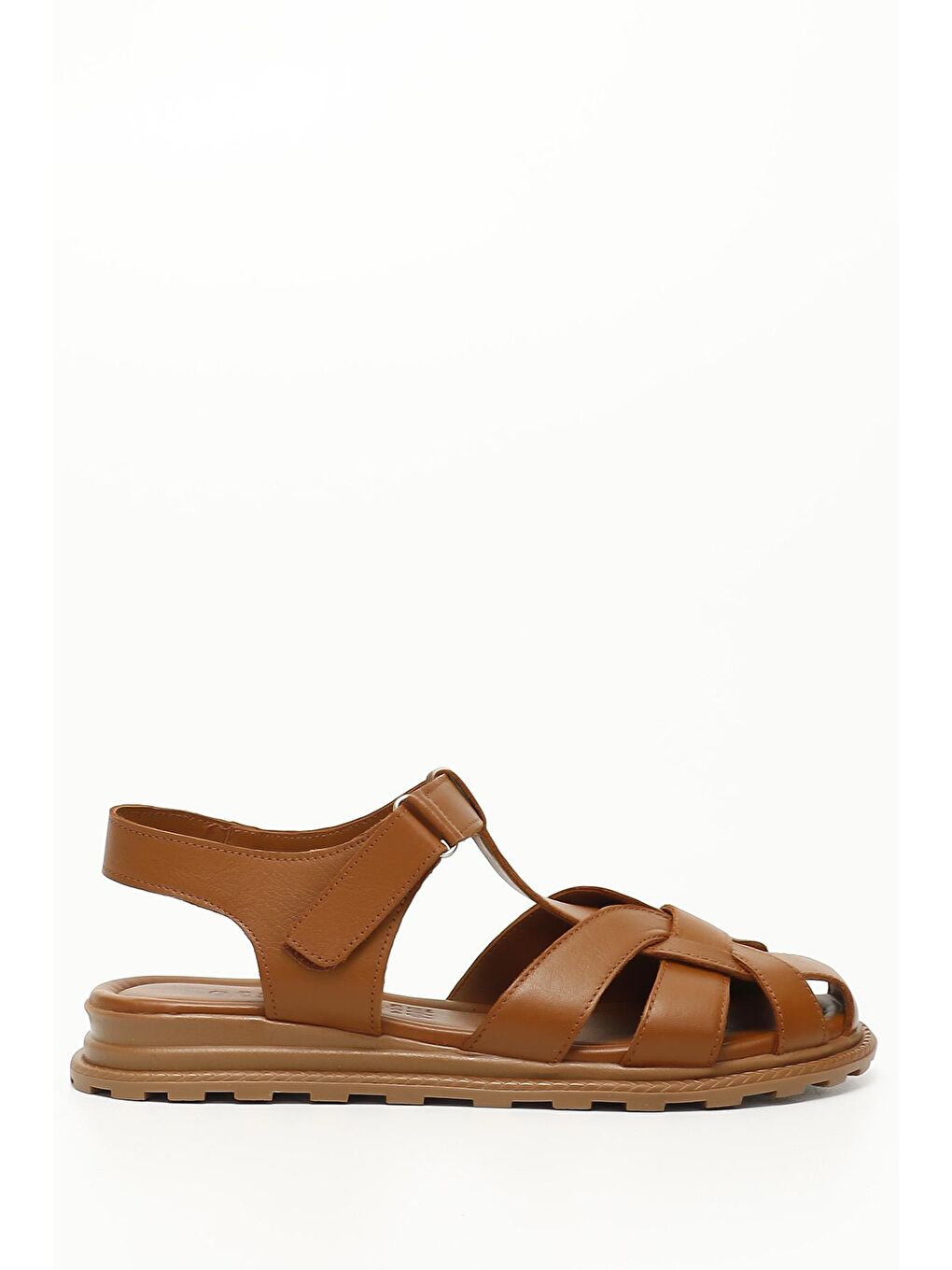 Kahverengi TABA-KAHVERENGİ  Hakiki Deri Dolgu Taban Kadın Sandalet 45055