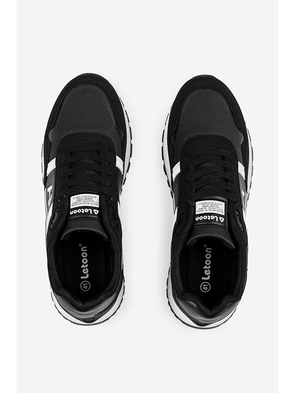 Siyah Logo Baskılı Erkek Premium Sneaker-4