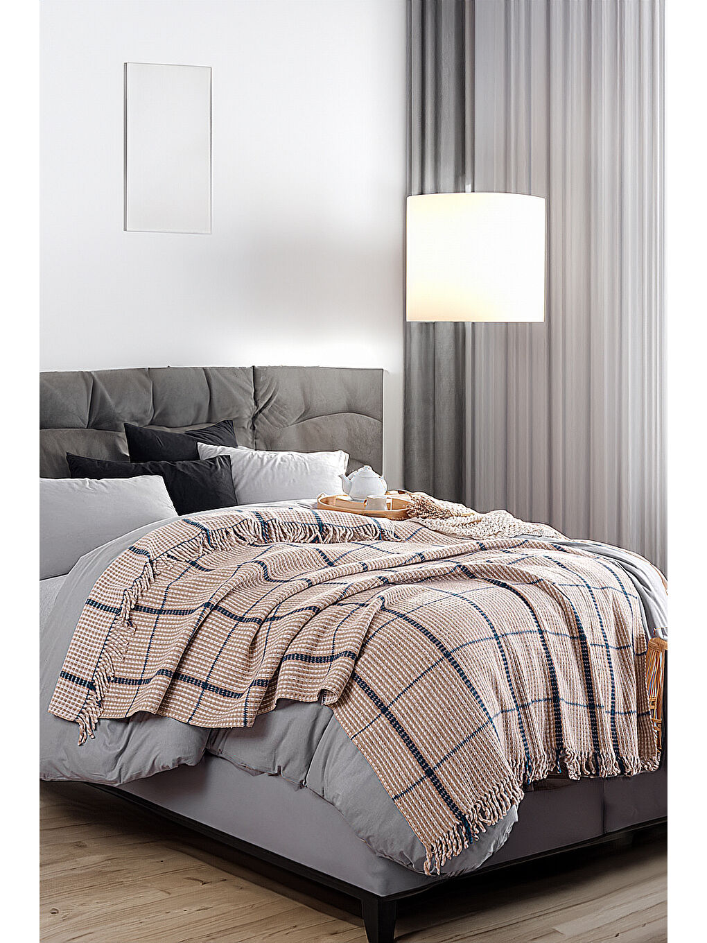 Çift Kişilik Battaniye 180x220 cm Soft Bej