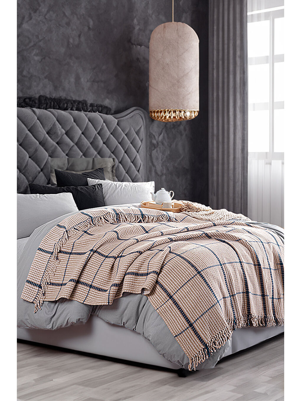 Çift Kişilik Battaniye 180x220 cm Soft Bej-1