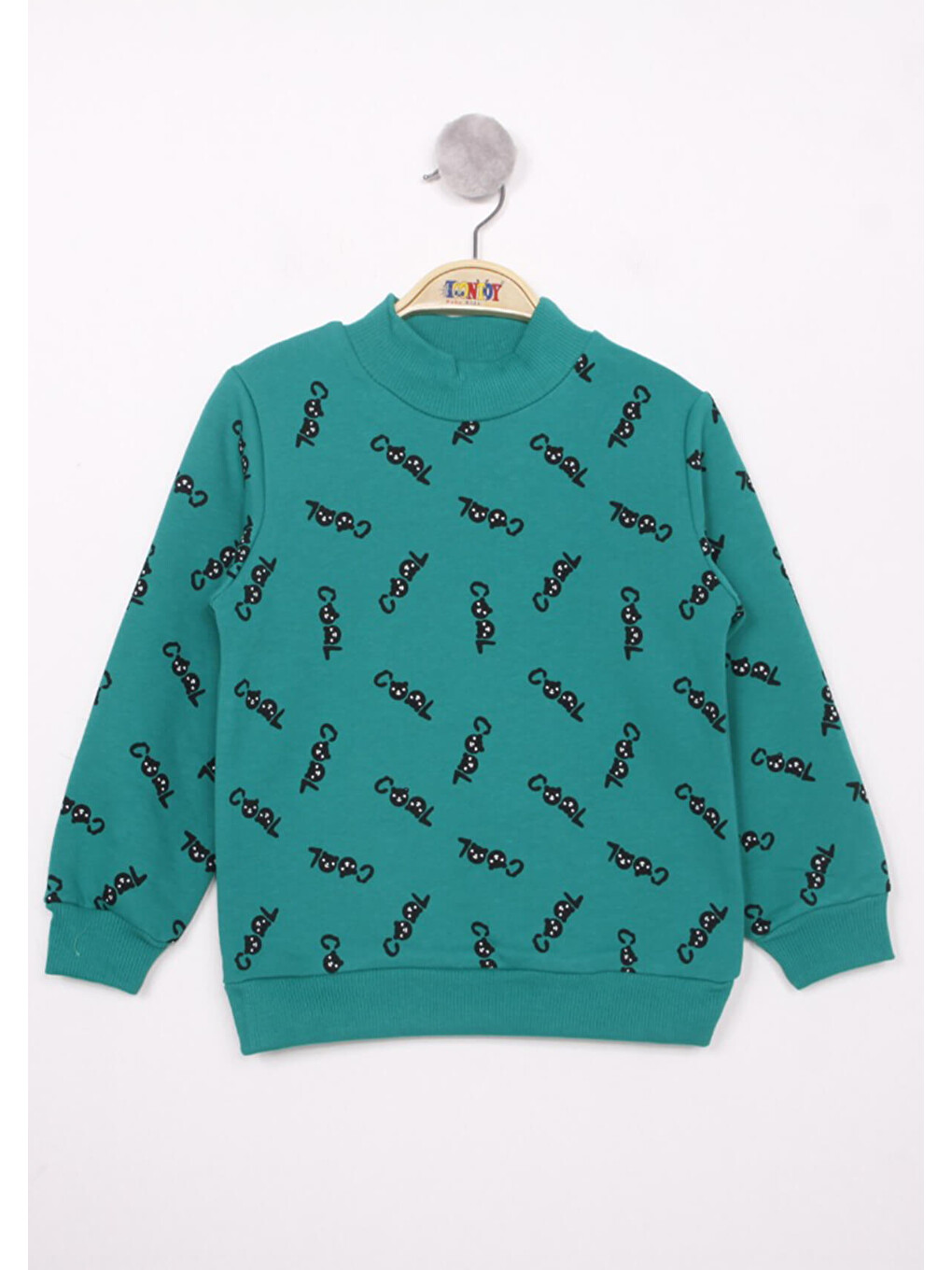 Yeşil Erkek Çocuk Komple Baskılı İçi Pamuklu Sweatshirt