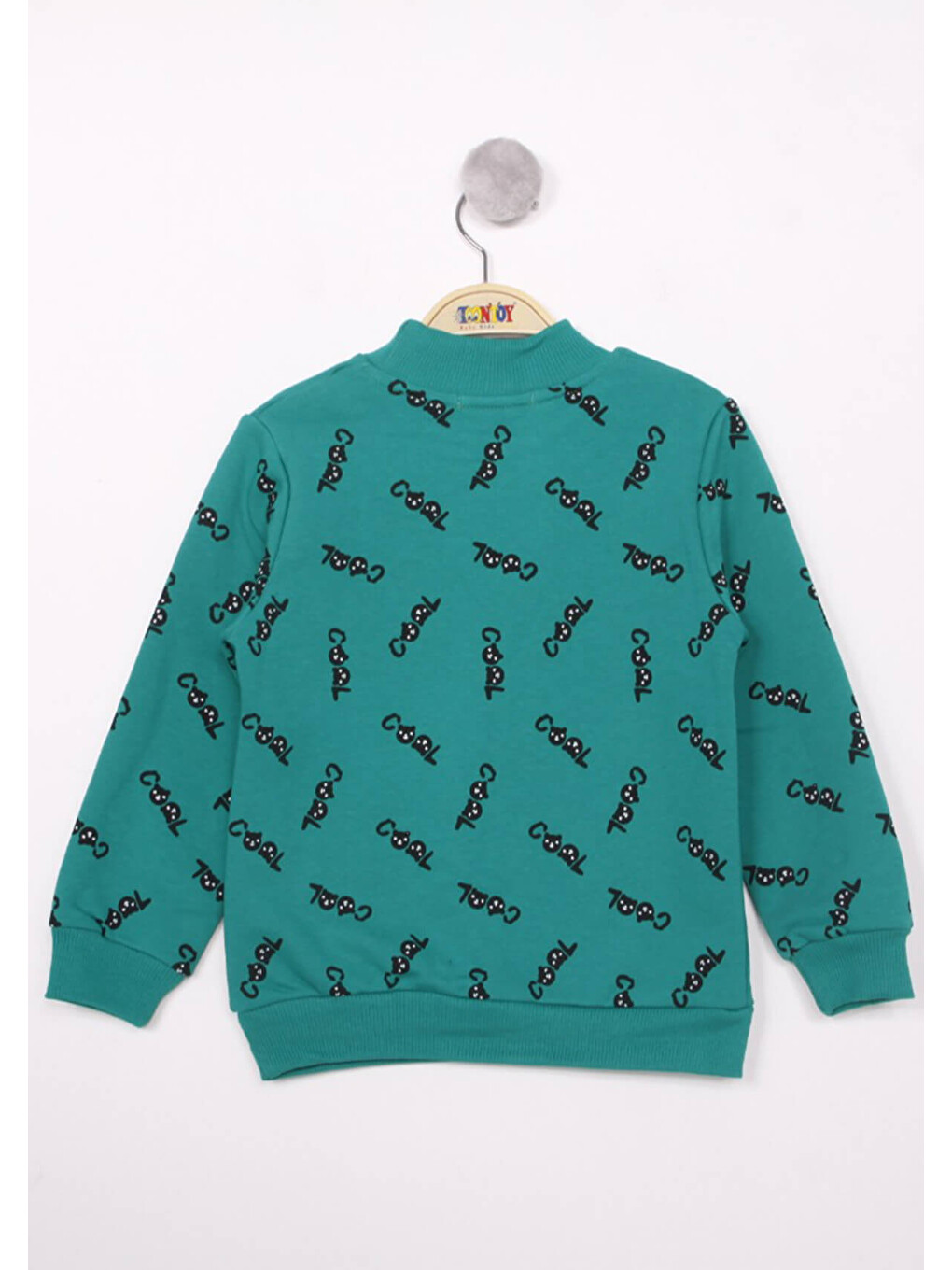 Yeşil Erkek Çocuk Komple Baskılı İçi Pamuklu Sweatshirt-1