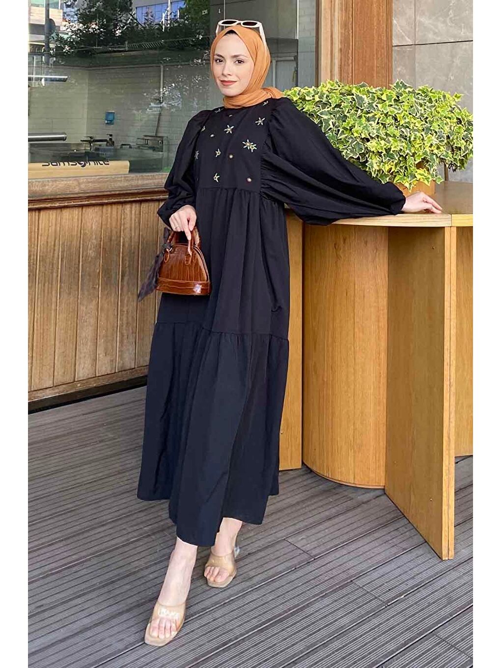 Yazlık Elica Elbise Siyah-1