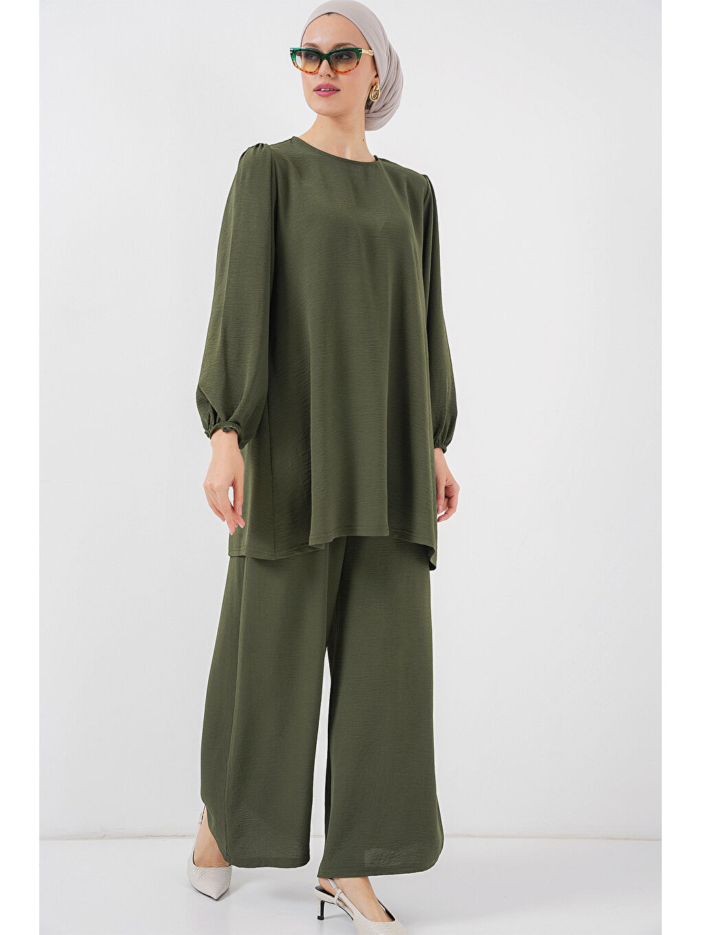 Ayrobin Tunik Pantolon Alt Üst Takım 6712 - Haki