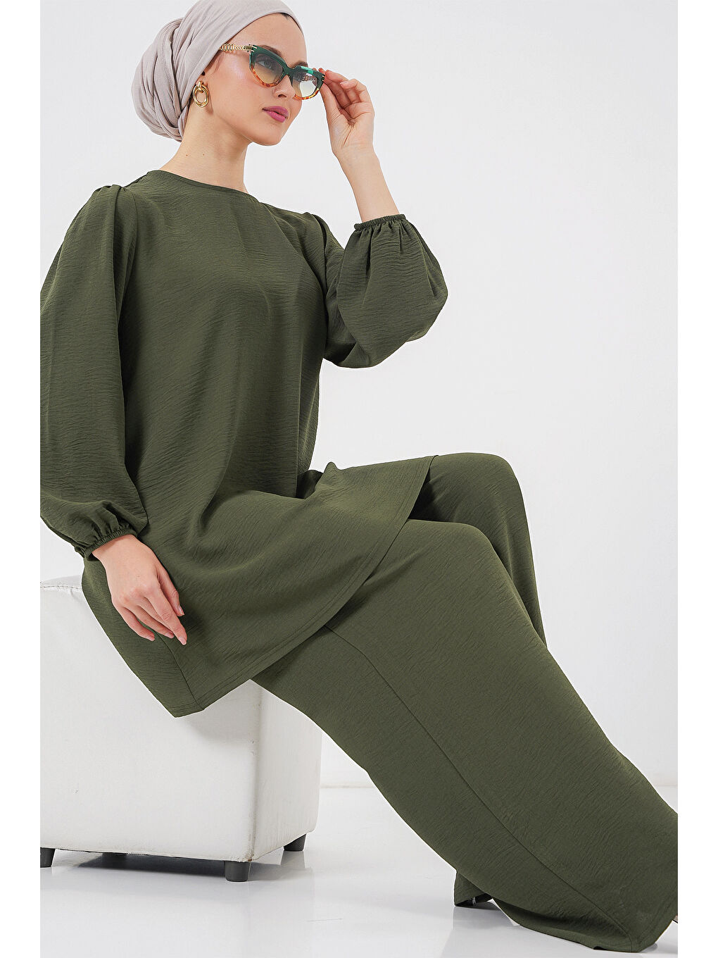 Ayrobin Tunik Pantolon Alt Üst Takım 6712 - Haki-1