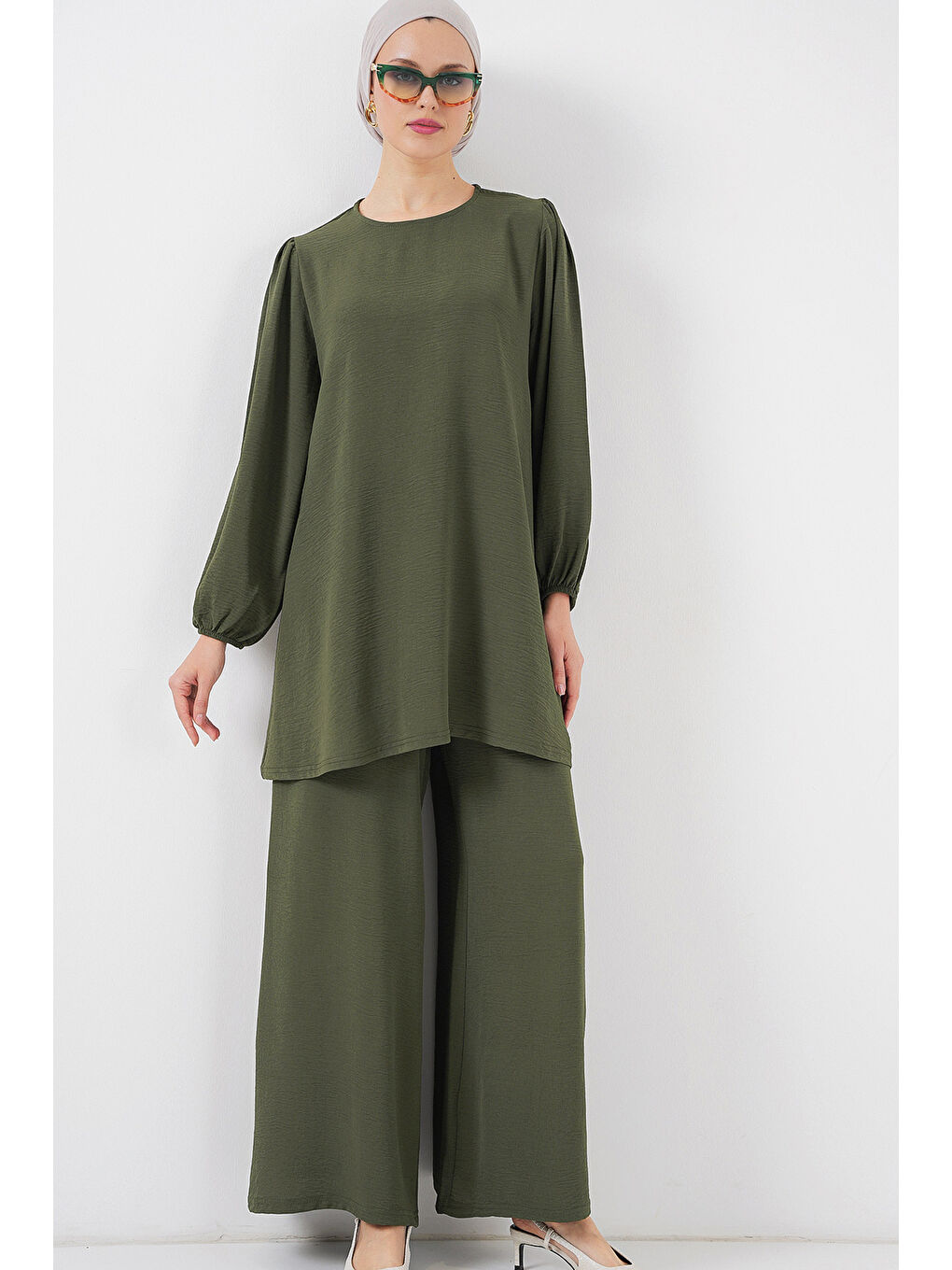 Ayrobin Tunik Pantolon Alt Üst Takım 6712 - Haki-2