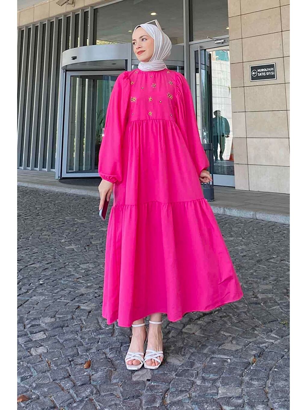 Fuşya Yazlık Elica Elbise Pembe