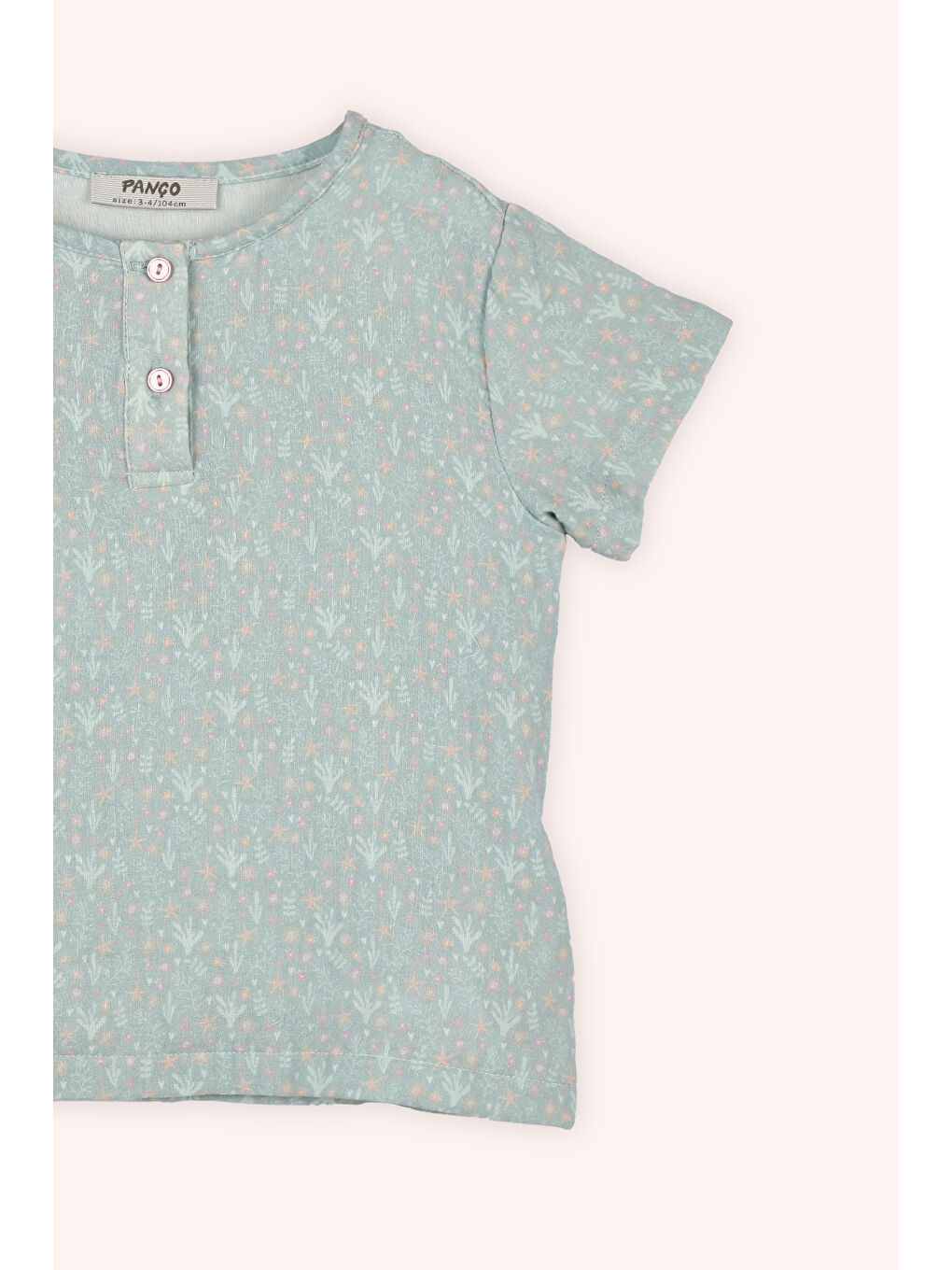 Yeşil Kız Çocuk Deniz Altı Desenli Pijama Takımı Mint-2