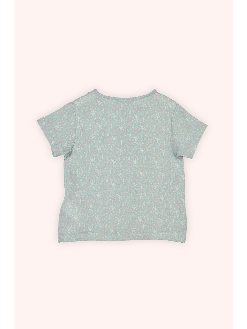 Yeşil Kız Çocuk Deniz Altı Desenli Pijama Takımı Mint-3