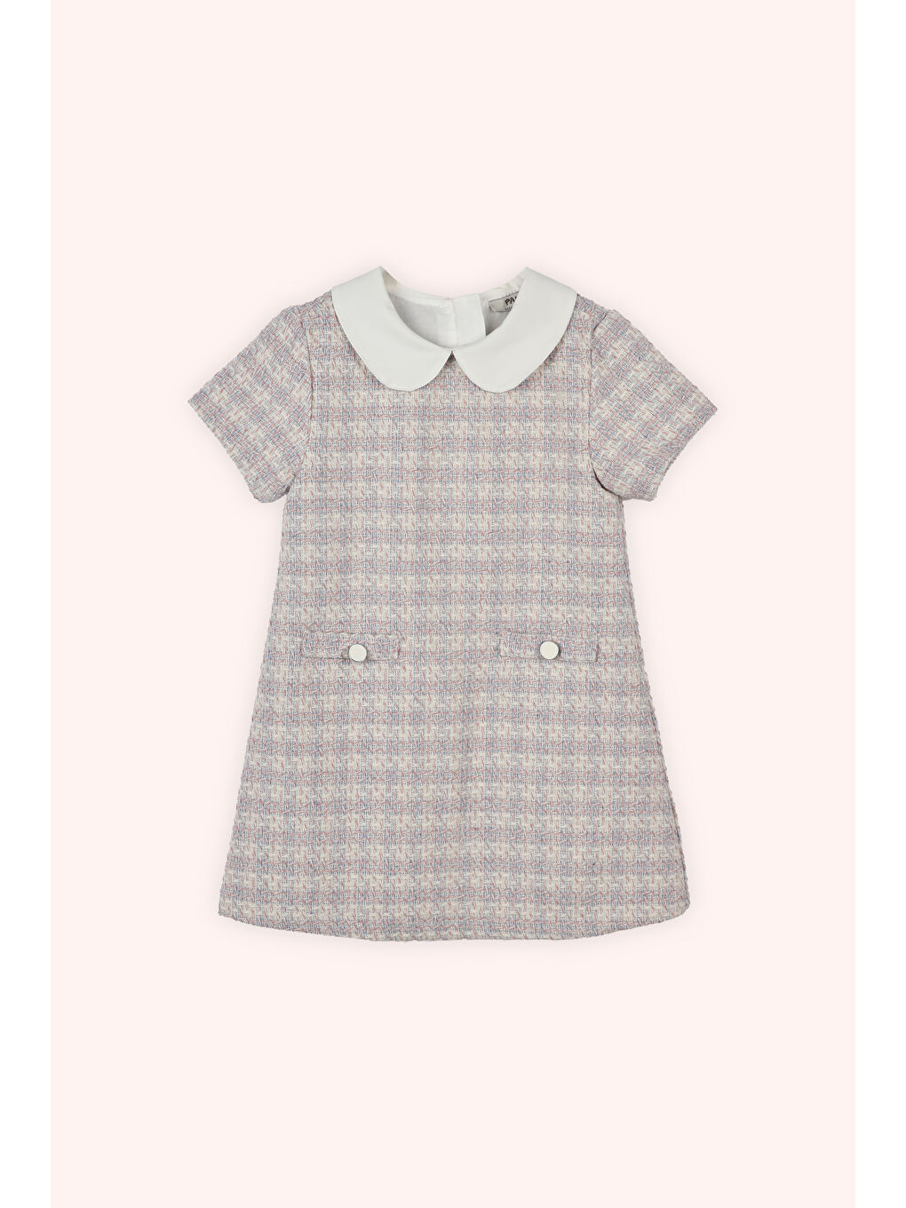 Kız Çocuk Tüvit Elbise Ekru