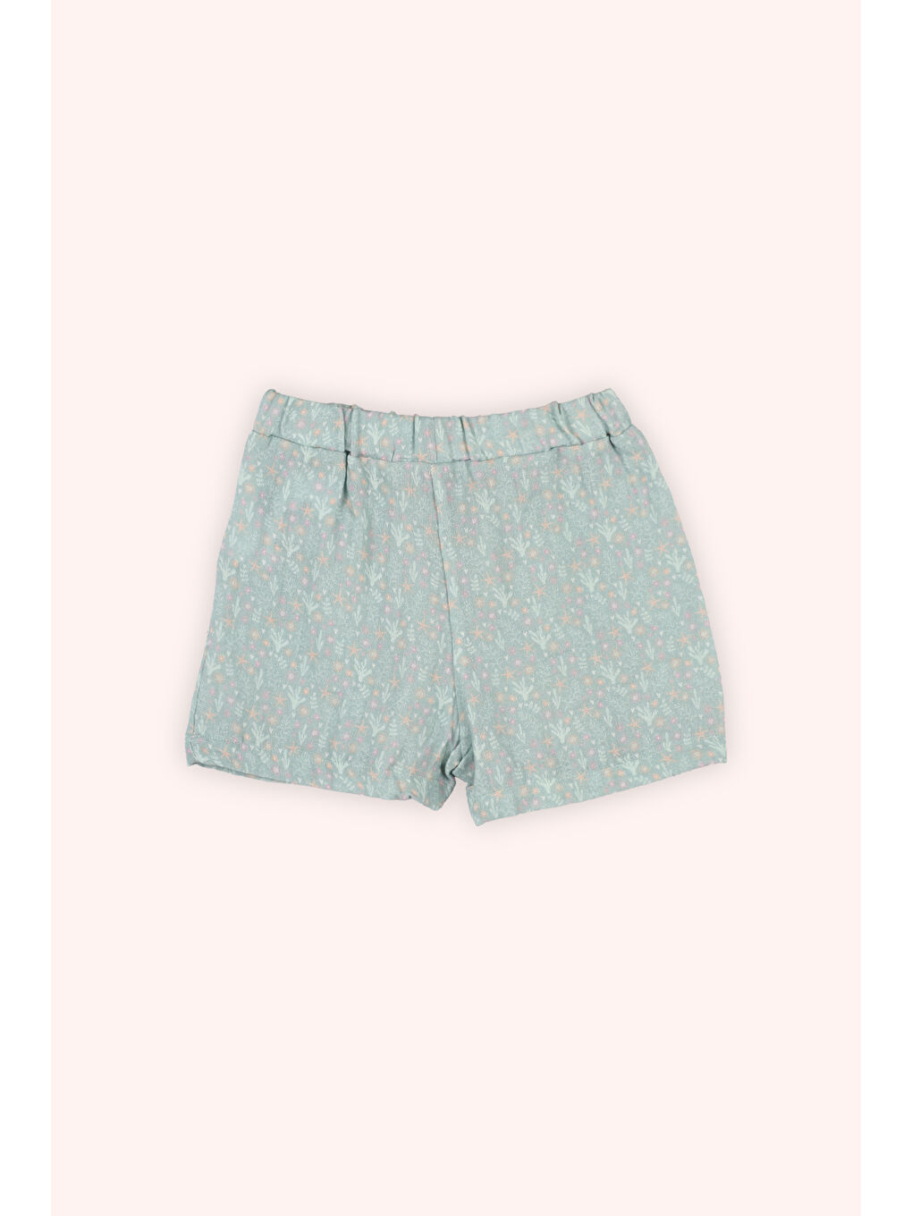 Yeşil Kız Çocuk Deniz Altı Desenli Pijama Takımı Mint-6