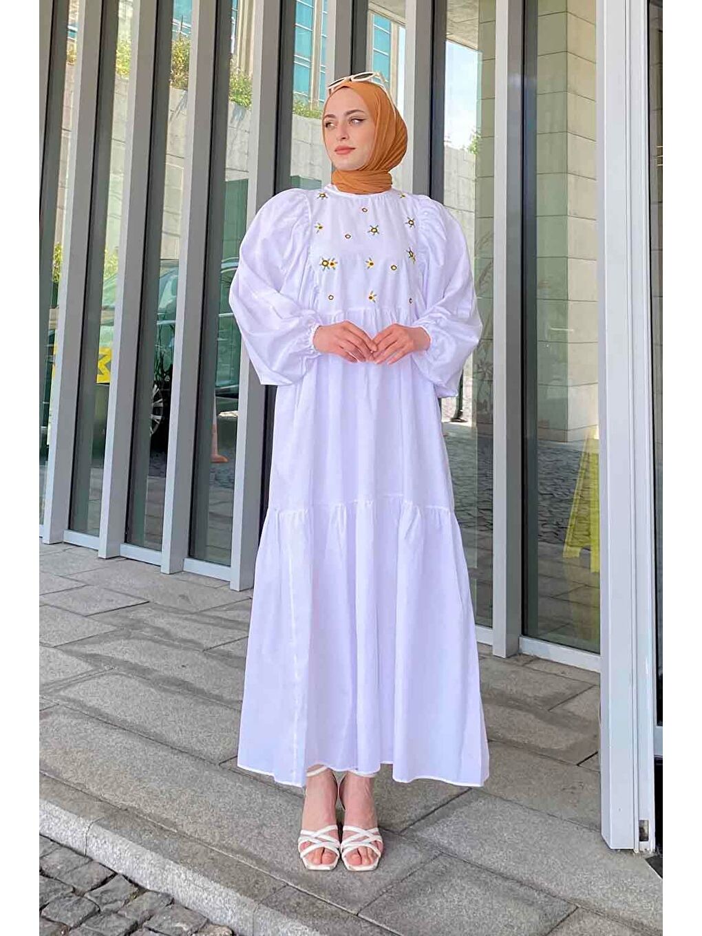 Yazlık Elica Elbise Beyaz