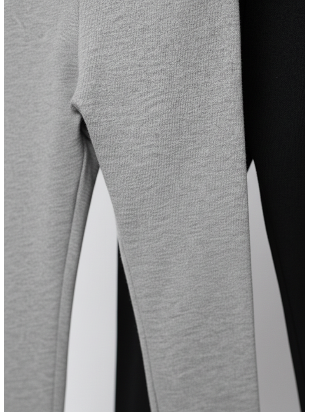 Karışık Kız Çocuk Pamuklu 2'Li Tayt Seti – Gri & Siyah, Esnek Rahat Kalıp-3