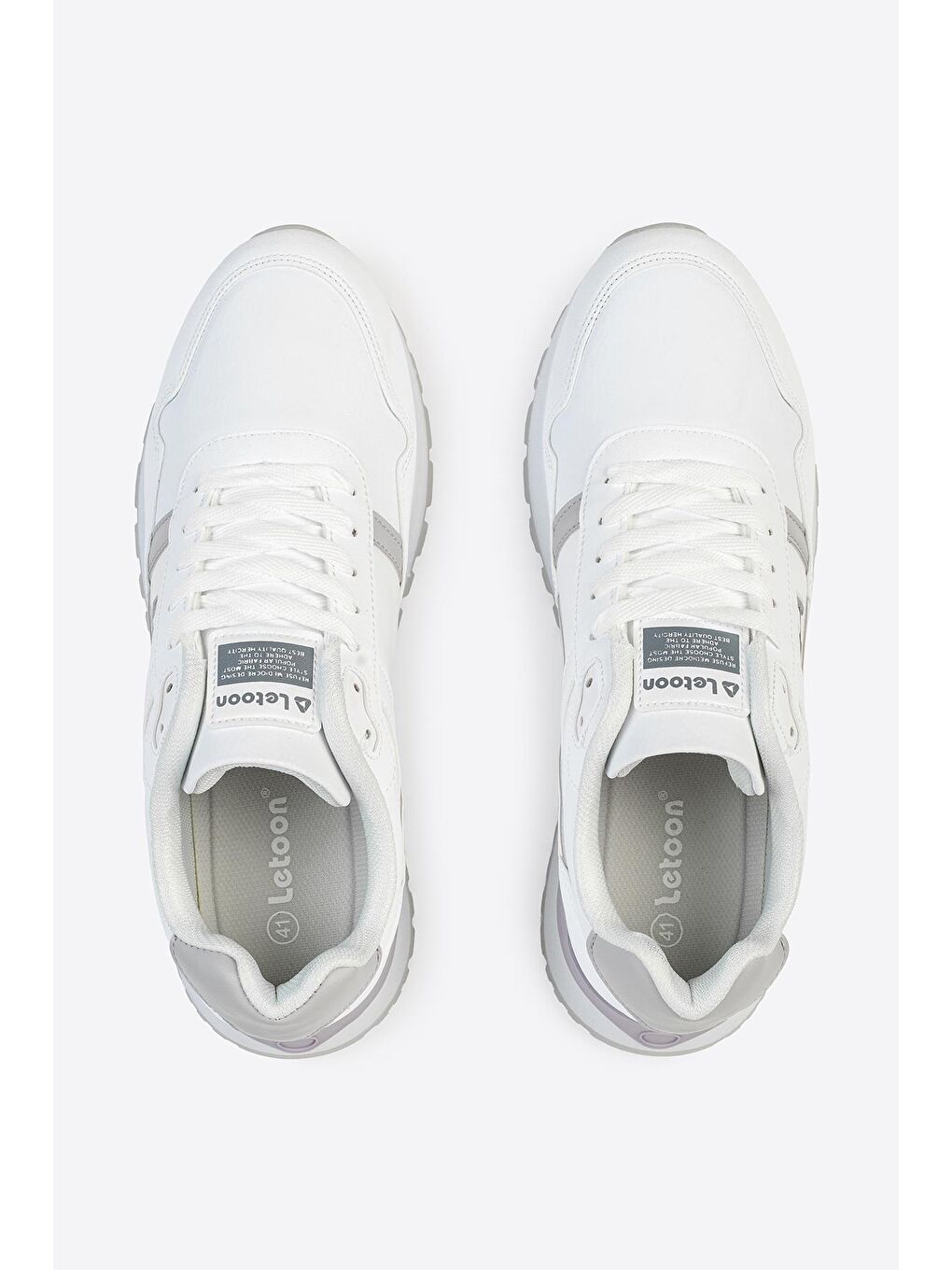 Beyaz Logo Baskılı Erkek Premium Sneaker-4