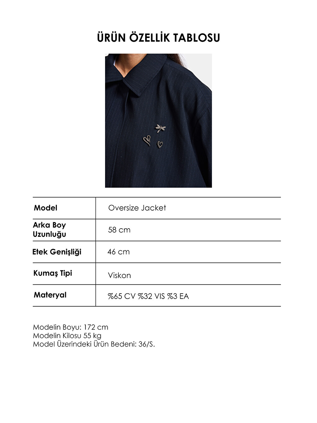 Kadın Lacivert W6-56 Bomber Oversize Aksesuar Detaylı Tasarım Ceket-5