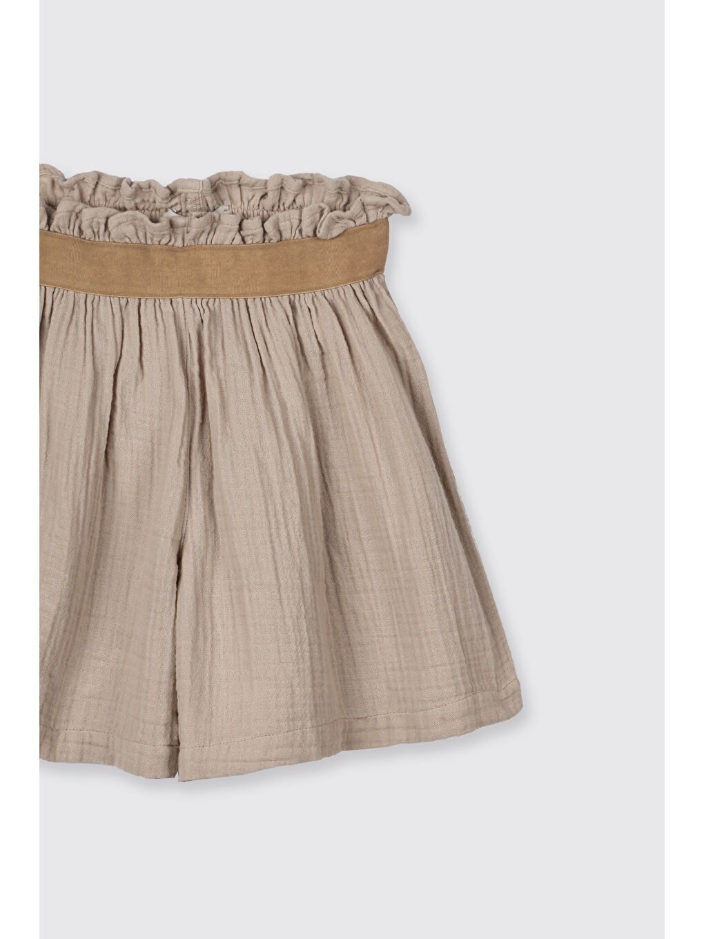 Kız Çocuk Müslin Şort Bej-4