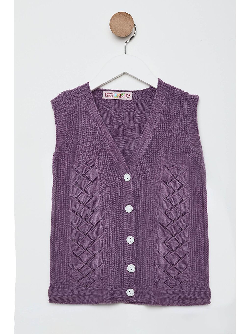 Kız Çocuk Mürdüm Bebek Yelek - 24074