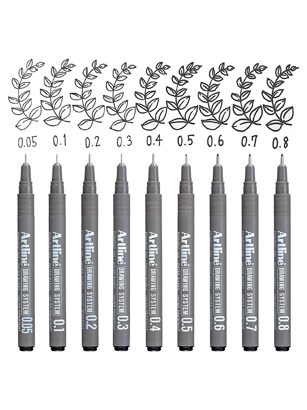 Artline Siyah Drawing System Çizim Kalemi 9'lu Set