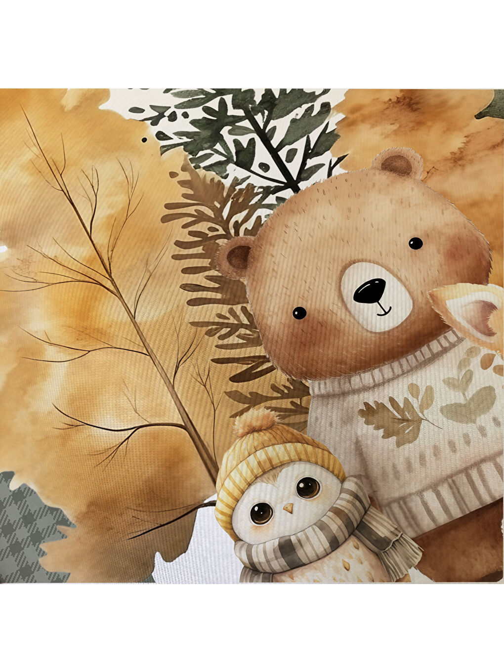 Karışık Sevimli Hayvanlar Desenli Çarşafsız 2 li Takım Baskılı Tek Kişilik Nevresim Takımı 160x220 cm-2