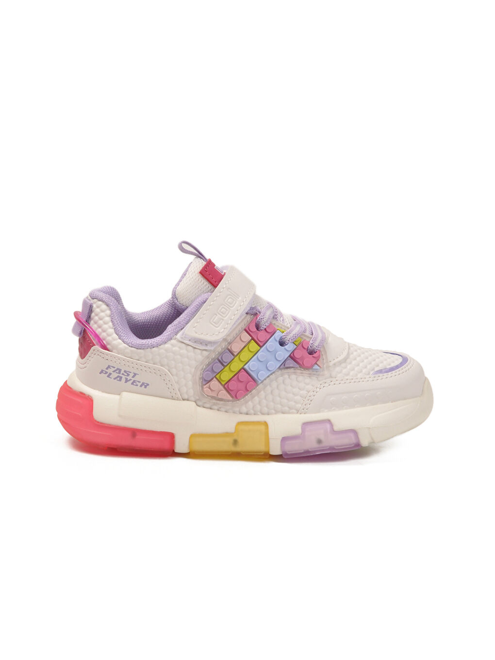 Lila Cırtlı Işıklı Hafif Kız Çocuk Spor Ayakkabı Heros P-1