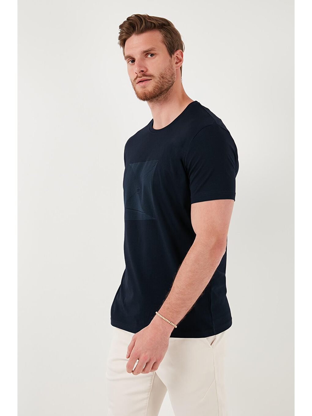 Buratti Lacivert Pamuklu Slim Fit Bisiklet Yaka T Shirt 646R7940 - 1