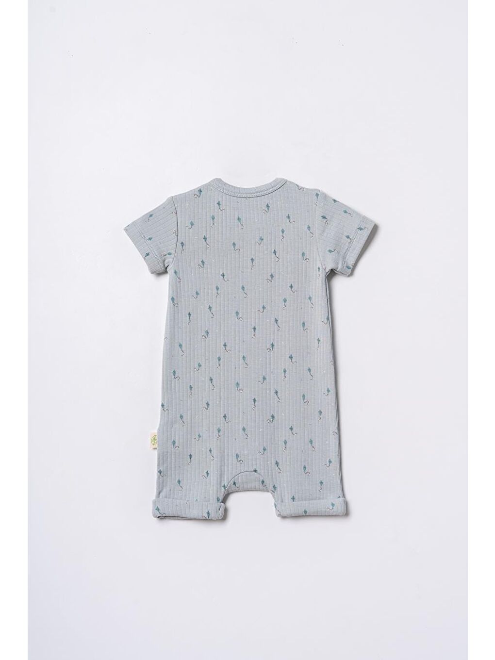 Turkuaz Bebek Şort Kollu Tulum, %100 Organik Pamuk, Bebek ve Yenidoğan Serisi - CSYM31115-6