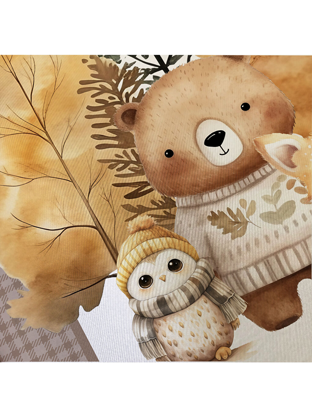 Karışık Sevimli Hayvanlar Desenli Çarşafsız 2 li Takım Baskılı Tek Kişilik Nevresim Takımı 160x220 cm-2
