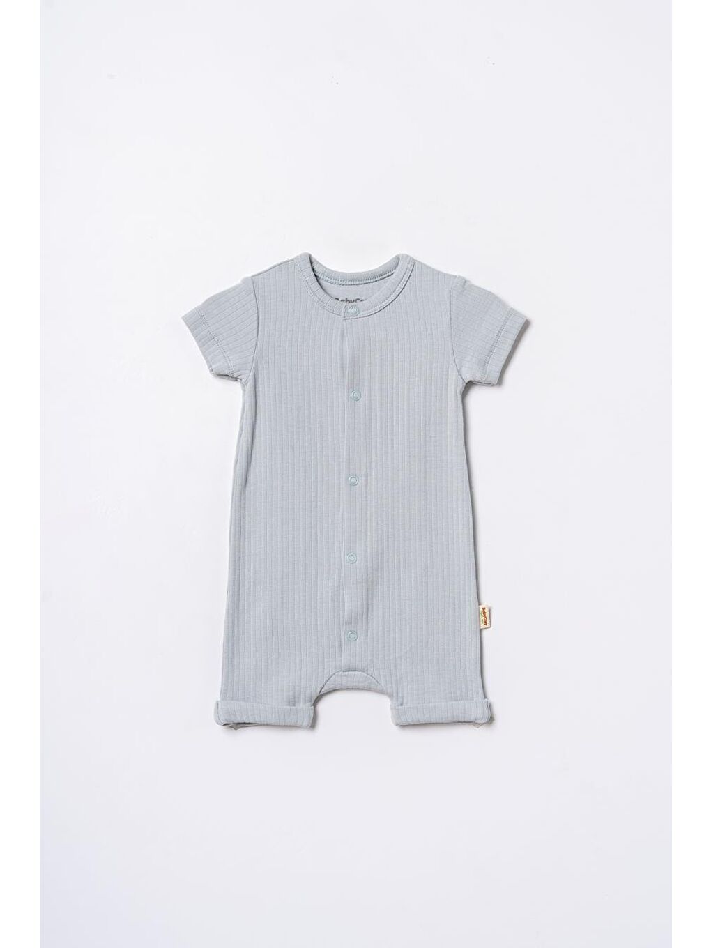 Turkuaz Bebek Şort Kollu Tulum, %100 Organik Pamuk, Bebek ve Yenidoğan Serisi - CSYM31115-7