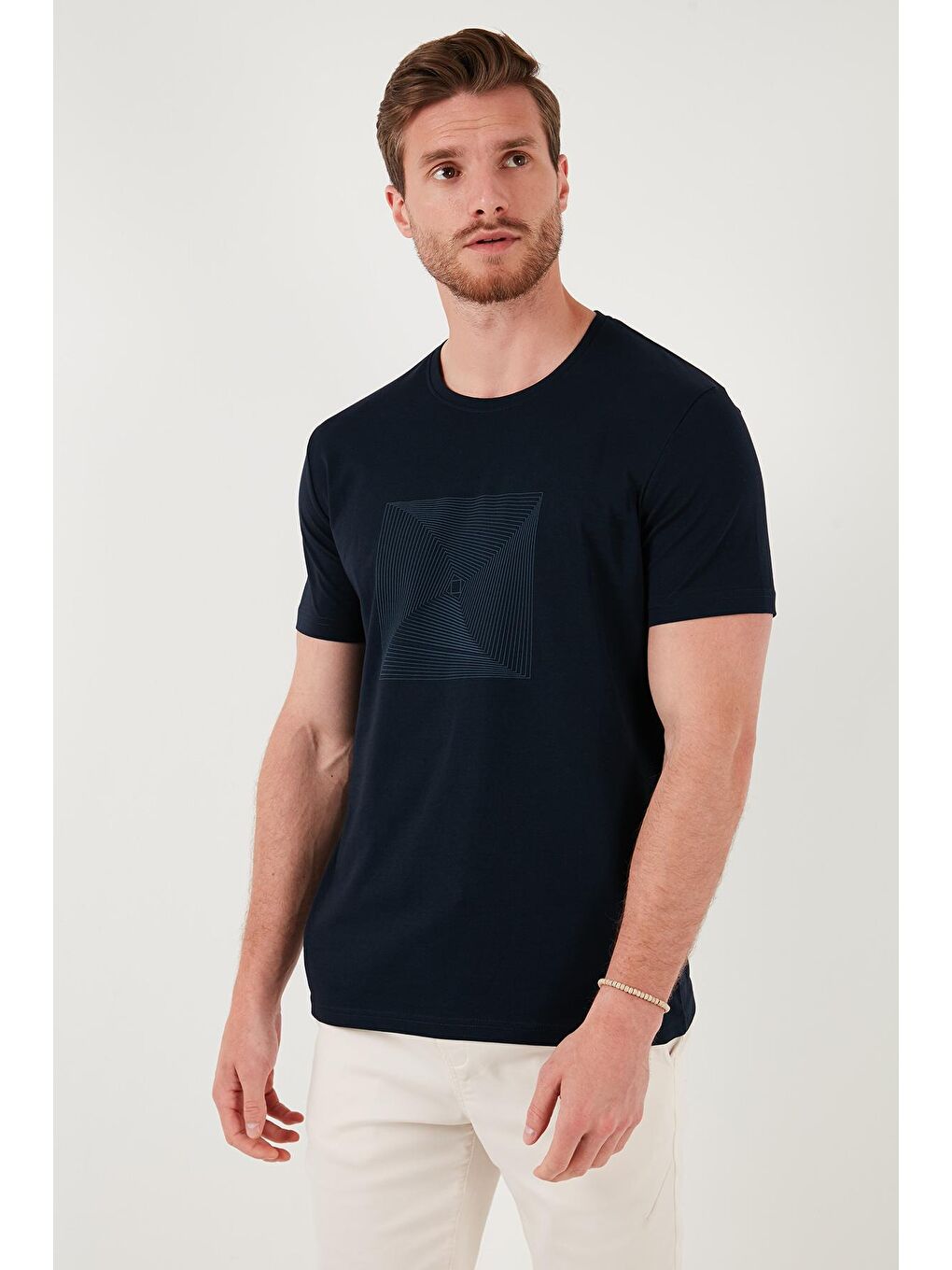 Buratti Lacivert Pamuklu Slim Fit Bisiklet Yaka T Shirt 646R7940 - 3