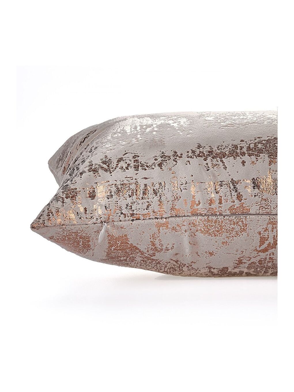 Bej Gri Bakır Kırlent Kılıfı Dekoratif Desenli Kadife-2