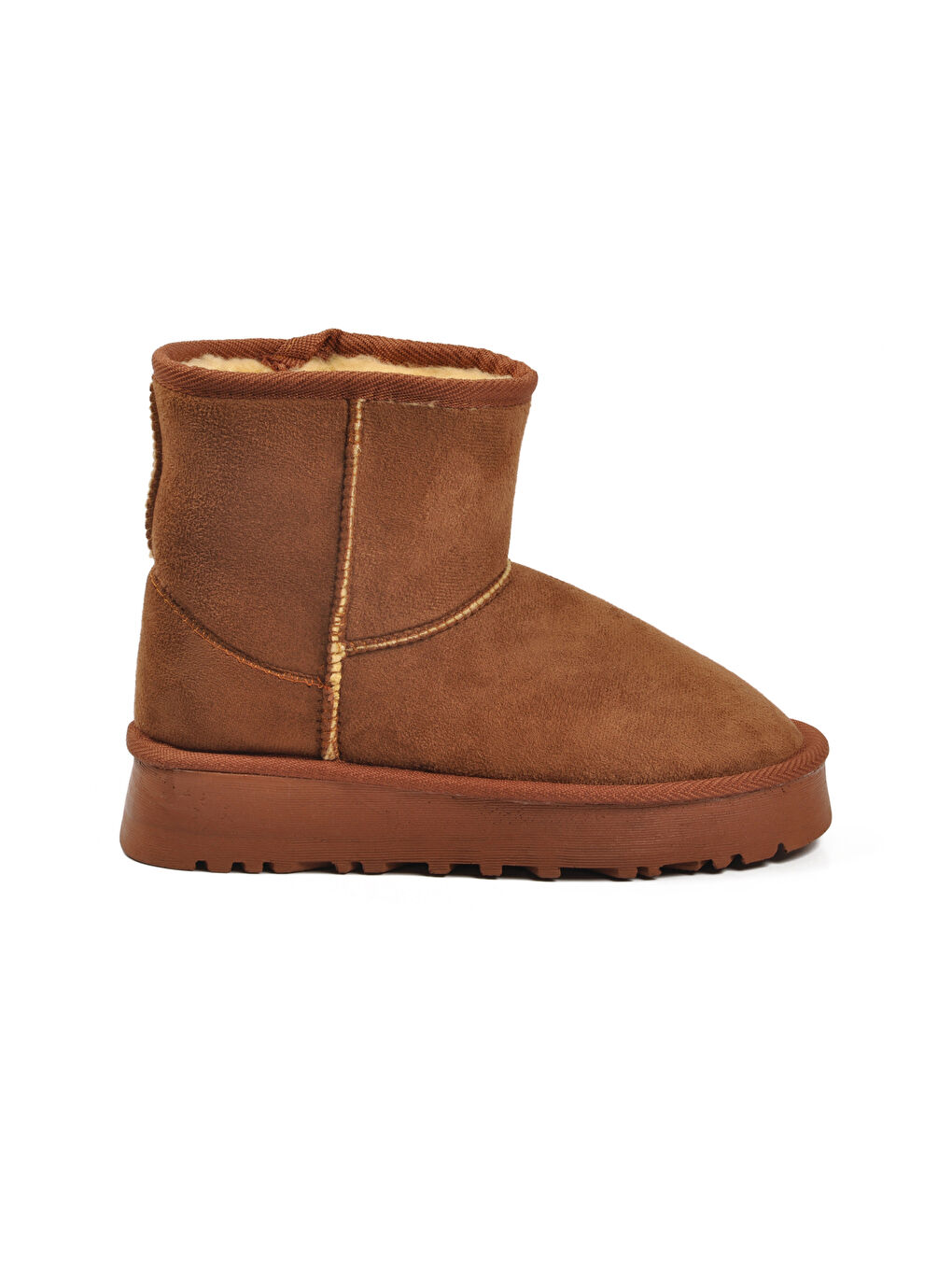 Kahverengi Taba Süet İçi Kürklü Soğuğa Dirençli Kaymaz Kadın Bot 696081 Z-1
