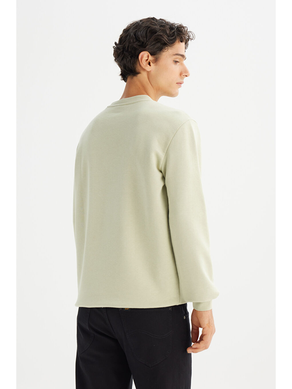 Yeşil Regular Fit Bisiklet Yaka Sweatshirt-4