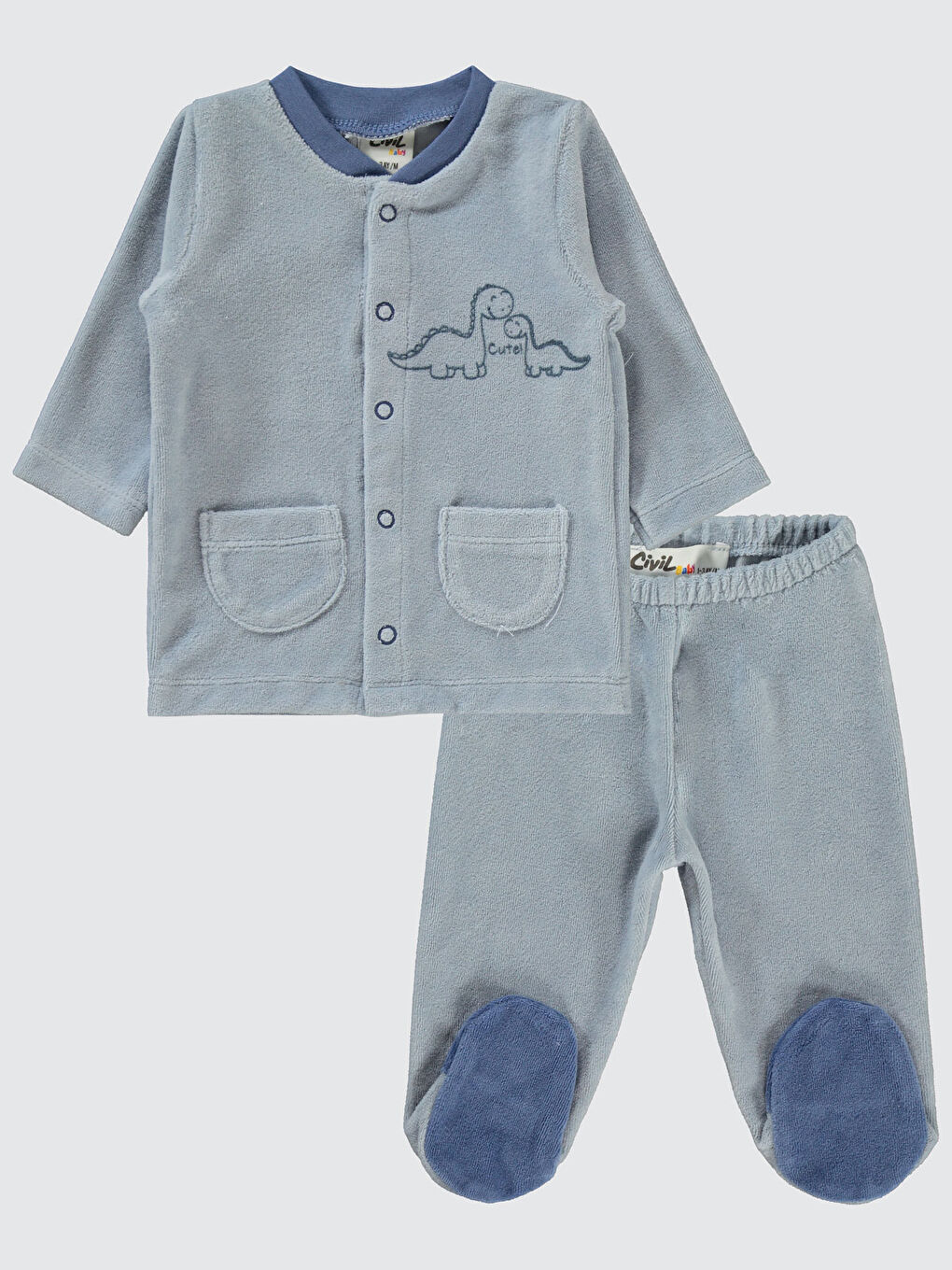 Civil Baby Erkek Bebek Pijama Takımı 1-6 Ay İndigo