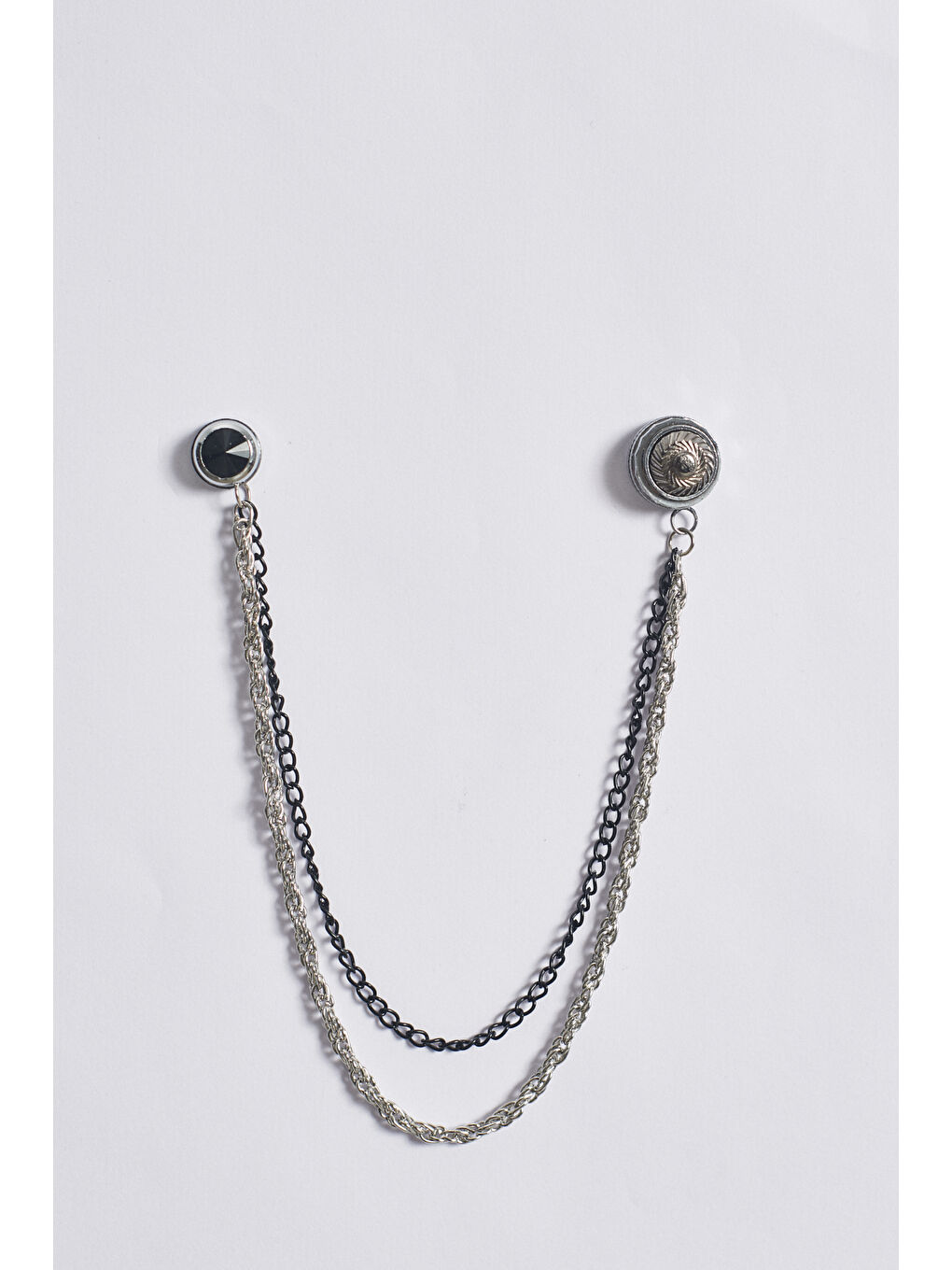 Gri Erkek Gümüş Metal Gümüş Renk Broş