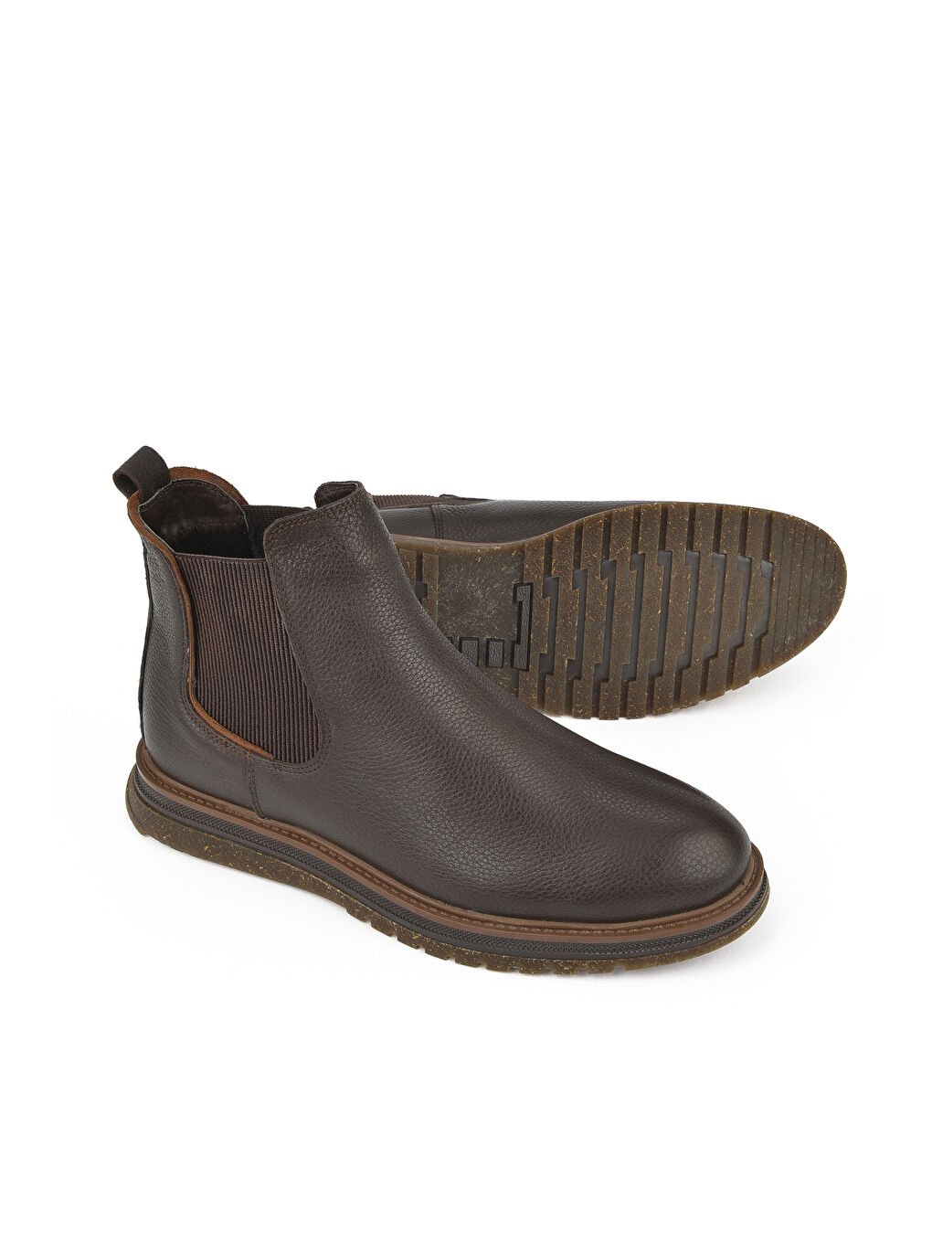 Kahverengi Erkek Hakiki Deri Bot 1431007ZB102 Kahve-1