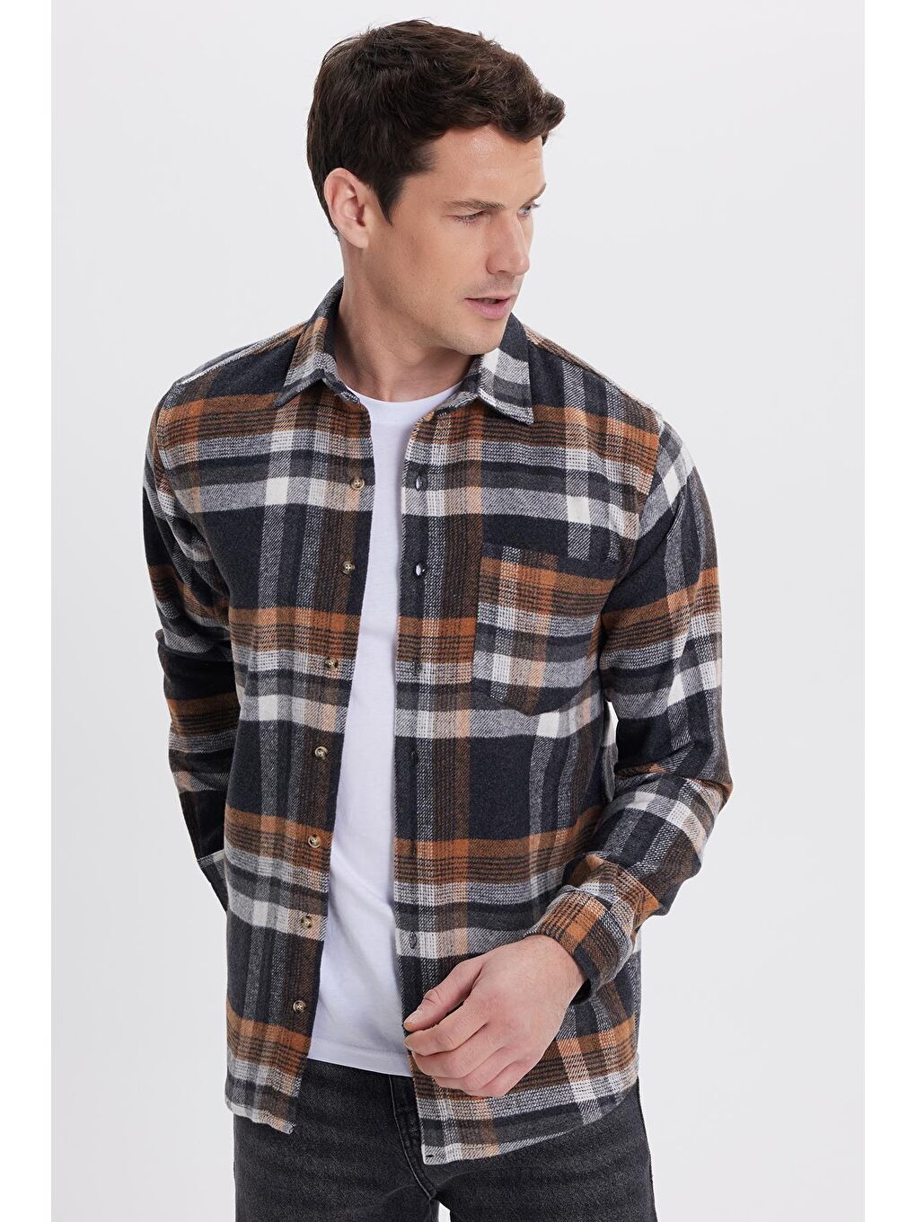 Karışık Erkek Regular Fit Rahat Kesim Kışlık Kareli Oduncu Gömlek