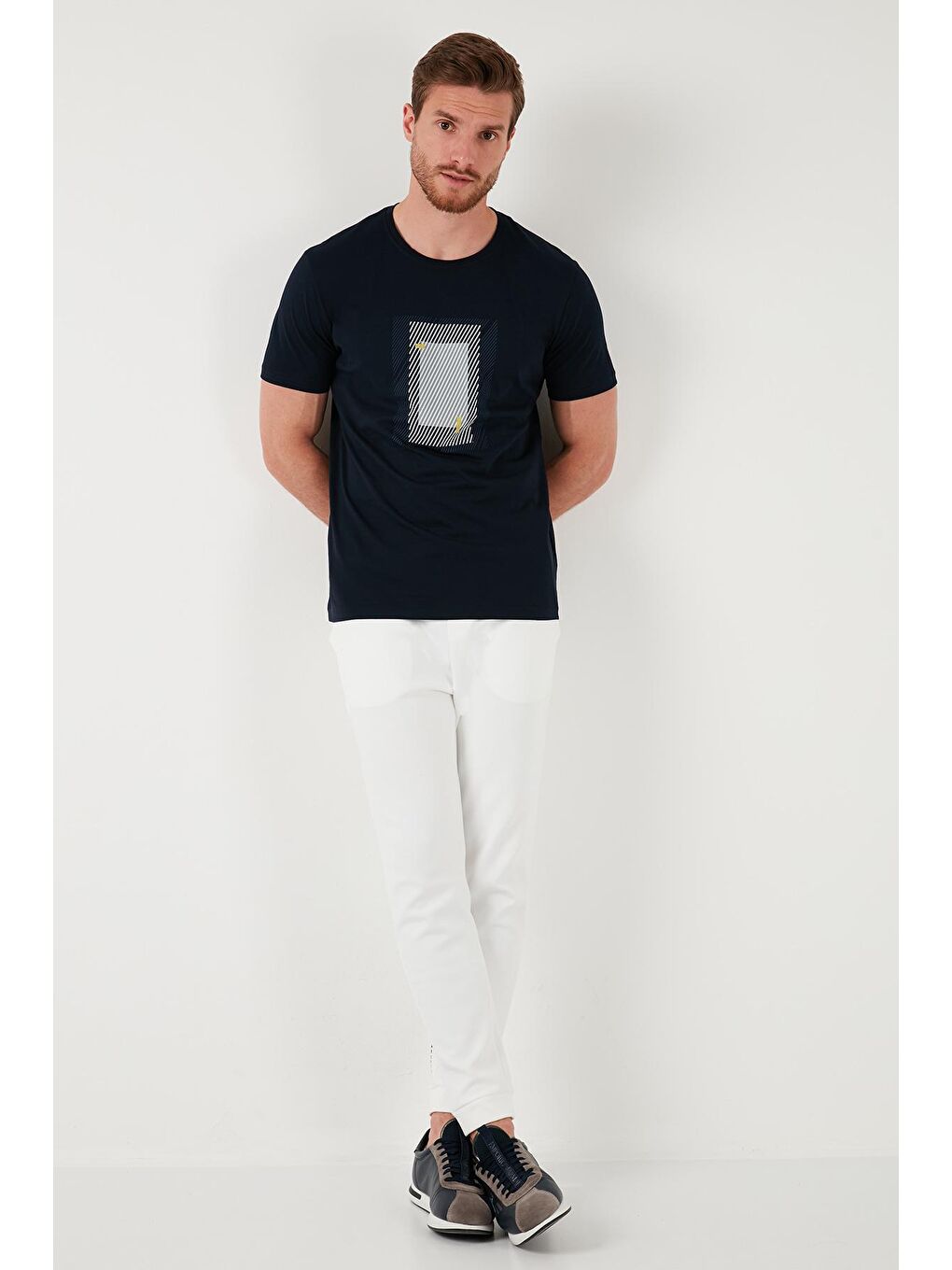 Buratti Lacivert Pamuklu Slim Fit Bisiklet Yaka T Shirt 646R7930 - 3