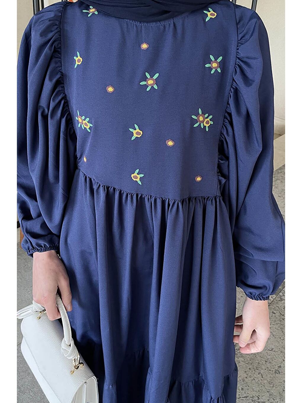Yazlık Elica Elbise Lacivert-2