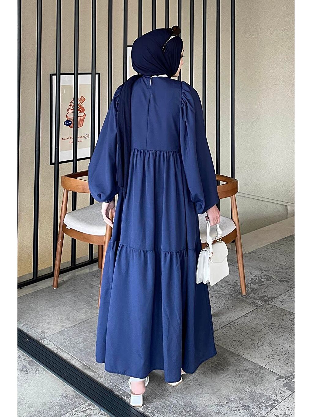 Yazlık Elica Elbise Lacivert-3